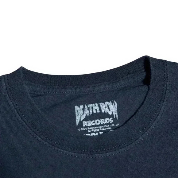 Men's Black Death Row Records Airbrush Tee Shirt Medium Graphic Print Band Tee - Picture 4 of 7